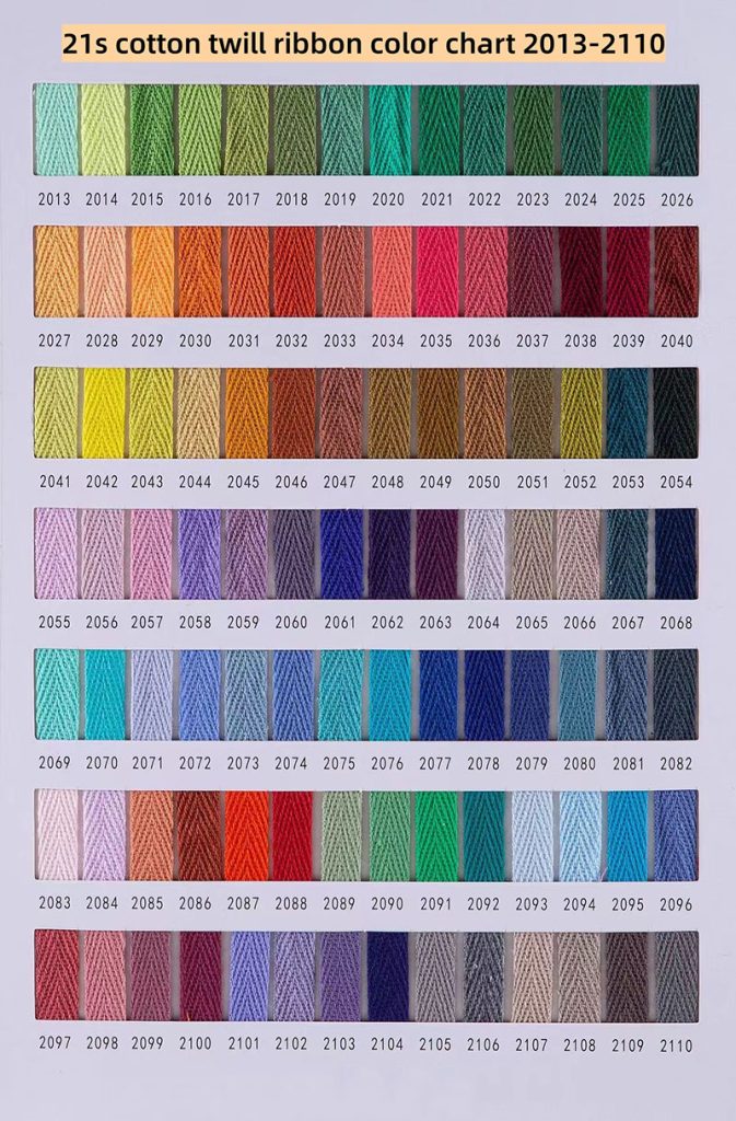 21s cotton twill ribbon color chart 2013-2110