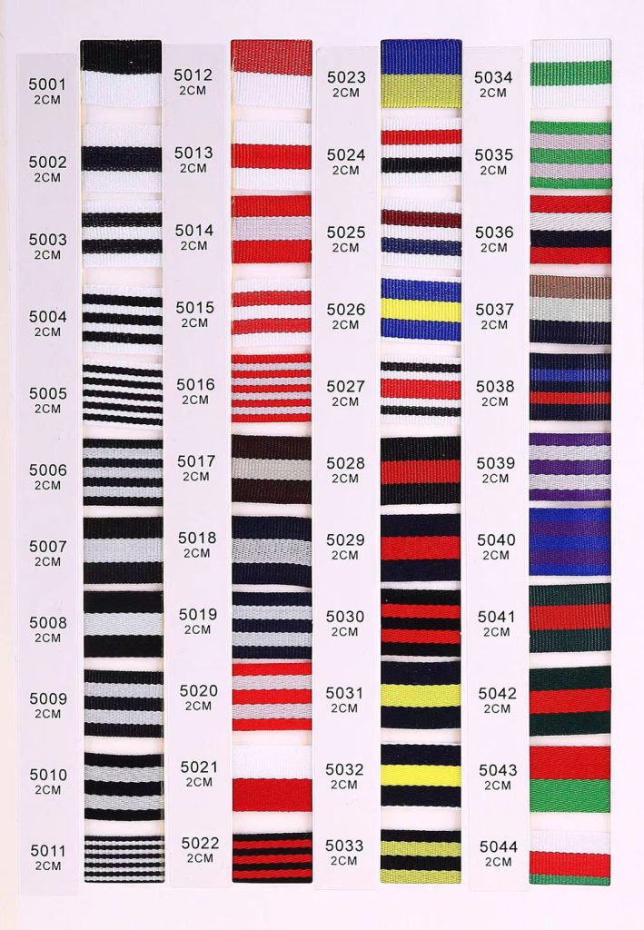 2cm wide striped ribbons 5001-5044