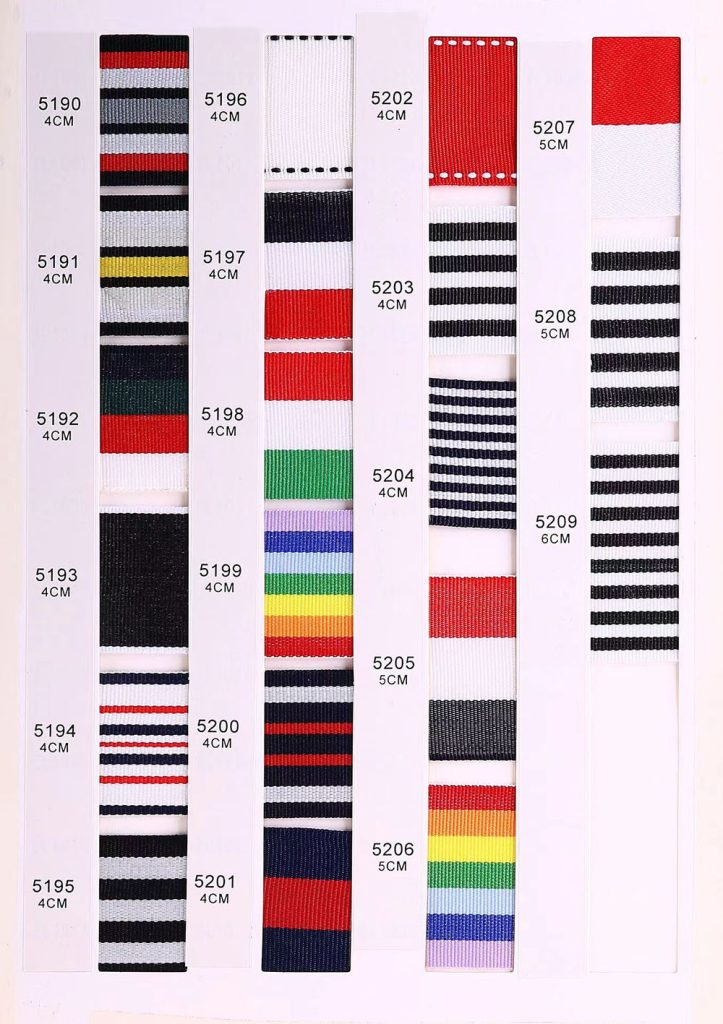 striped ribbons 5190-5209