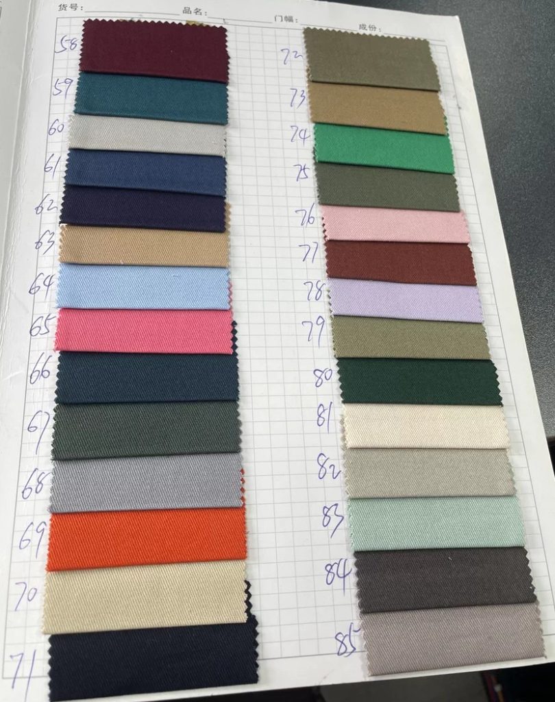 thicker cotton twill colors 58-85